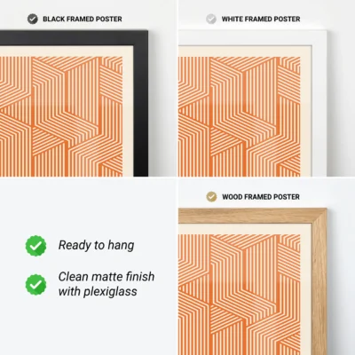 Bauhaus Print Line Maze Orange – Modern Wall Art