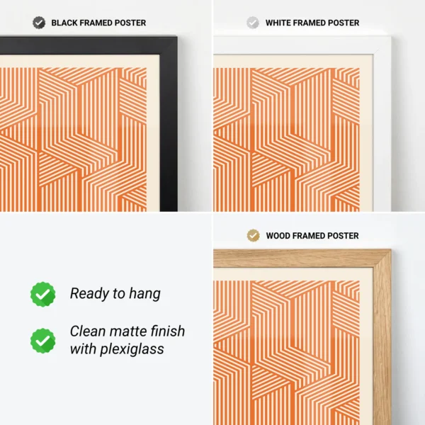 Bauhaus Wandbild – Linienspiel Orange