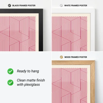 Bauhaus Print Line Maze Pink – Modern Art Poster