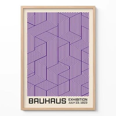 Bauhaus Print Line Maze Purple – Geometric Wall Art