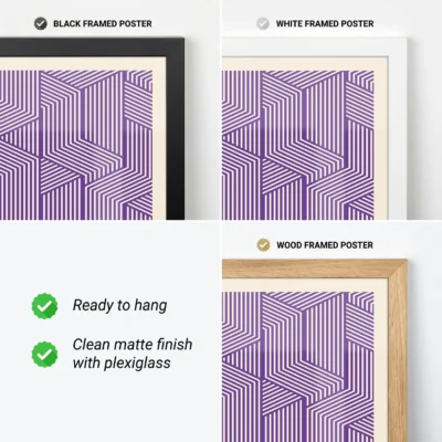 Bauhaus Print Line Maze Purple – Geometric Wall Art