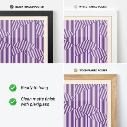 Bauhaus Wandbild – Linienspiel Violett