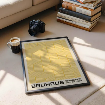 Bauhaus Wandbild – Linienspiel Gelb