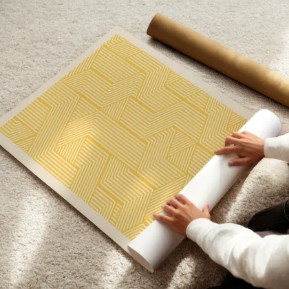 Bauhaus Wandbild – Linienspiel Gelb