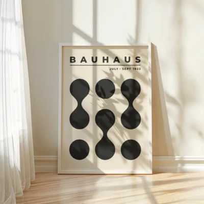 Black White Geometric Art – Bauhaus Poster