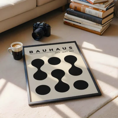 Black White Geometric Art – Bauhaus Poster
