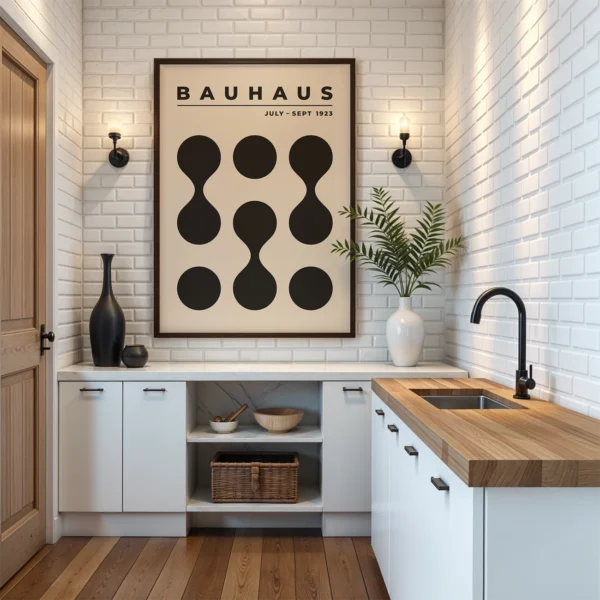 Black White Geometric Art – Bauhaus Poster