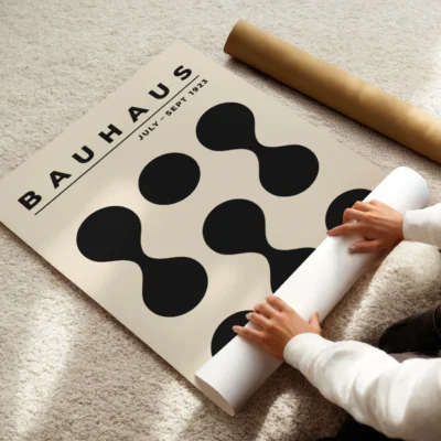 Black White Geometric Art – Bauhaus Poster