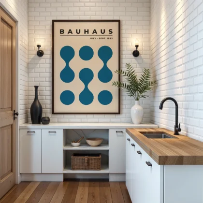 Bauhaus Exhibition 1923 Print – Blue Circle Drops