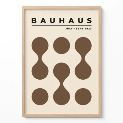Bauhaus 1923 Poster Circle Drops Brown – Mid Century Wall Art