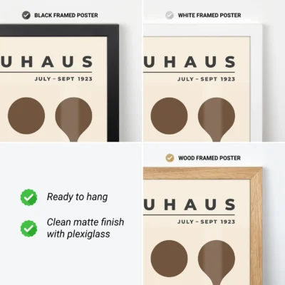 Bauhaus 1923 Poster Circle Drops Brown – Mid Century Wall Art