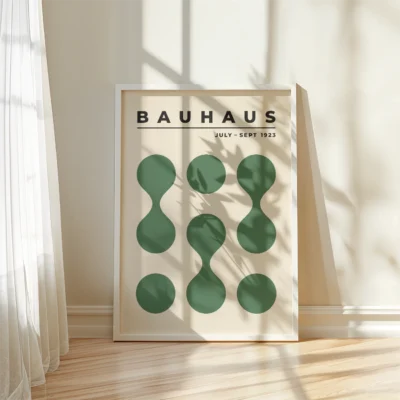 Bauhaus 1923 Poster Circle Drops Green – Minimalist Wall Art