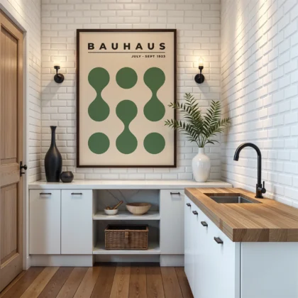 Bauhaus Exhibition 1923 Print – Green Circle Drops
