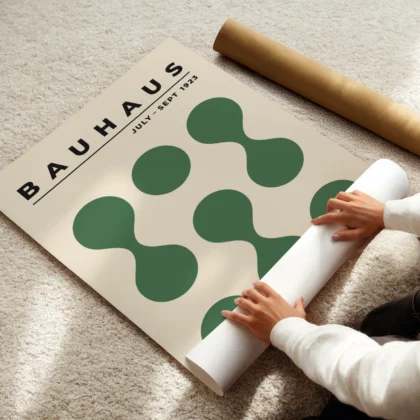 Bauhaus Exhibition 1923 Print – Green Circle Drops