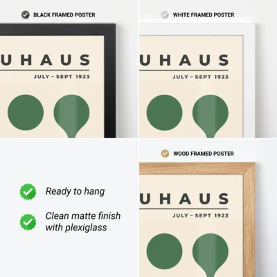 Bauhaus 1923 Poster Circle Drops Green – Minimalist Wall Art