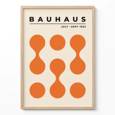 Bauhaus 1923 Poster Circle Drops Orange – Modern Wall Art
