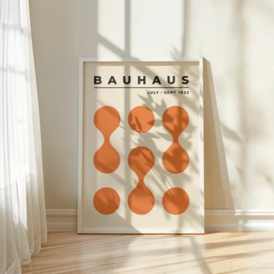 Bauhaus 1923 Poster Circle Drops Orange – Modern Wall Art