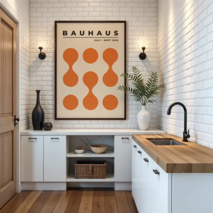 Bauhaus Wandbild – Orange Tropfen (1923)