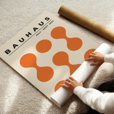 Bauhaus 1923 Poster Circle Drops Orange – Modern Wall Art