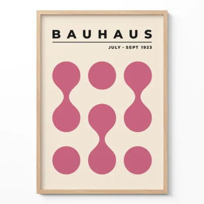 Bauhaus 1923 Poster Circle Drops Pink – Abstract Wall Art