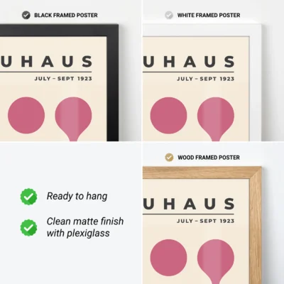 Bauhaus 1923 Poster Circle Drops Pink – Abstract Wall Art