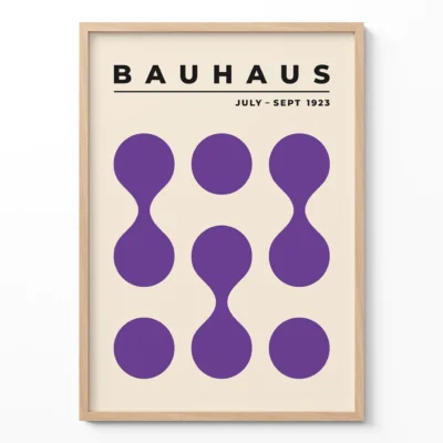 Bauhaus 1923 Poster Circle Drops Purple – Minimalist Art Print