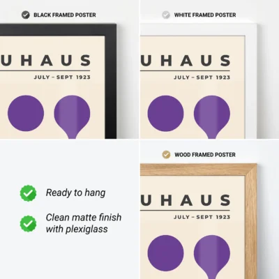 Bauhaus 1923 Poster Circle Drops Purple – Minimalist Art Print