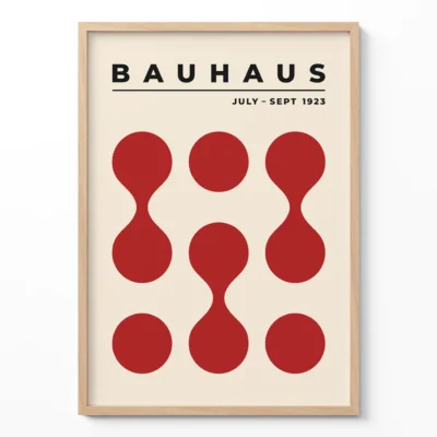 Bauhaus Exhibition Poster 1923 Circle Drops Red