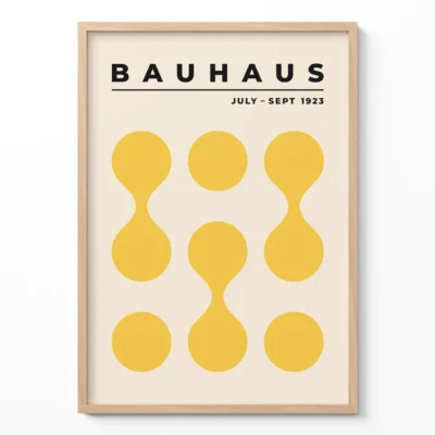 Bauhaus Exhibition Poster 1923 Circle Drops Yellow