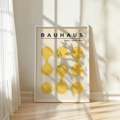 Bauhaus Exhibition Poster 1923 Circle Drops Yellow