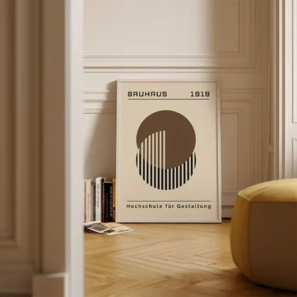 Bauhaus paveikslas – Apskritimų harmonija (ruda)
