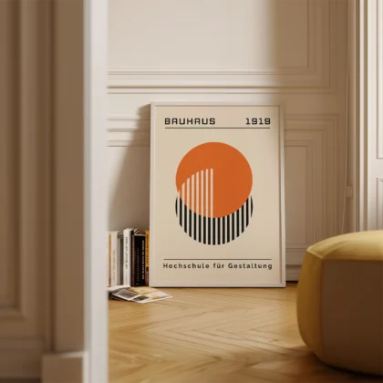 Bauhaus Print – Orange Circle Harmony