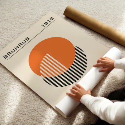 Bauhaus Print – Orange Circle Harmony