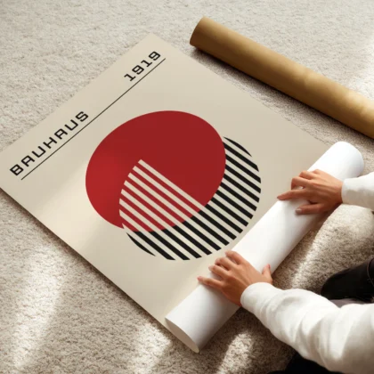 Bauhaus Print – Red Circle Harmony
