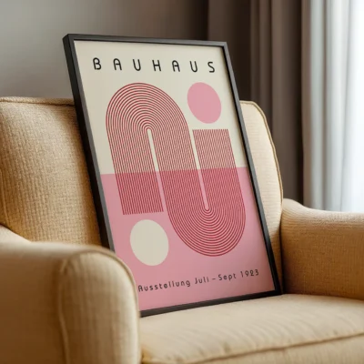 Bauhaus Vintage Poster Winding Path – Retro Art Print