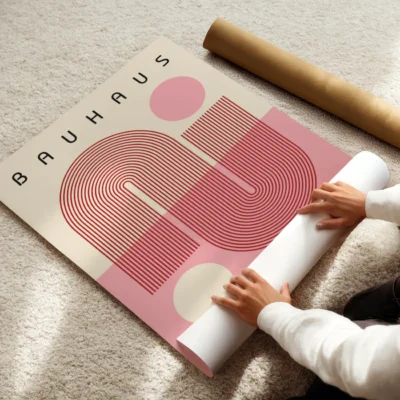 Bauhaus Vintage Poster Winding Path – Retro Art Print