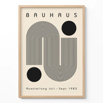 Bauhaus Artwork Poster Black Winding Path – Minimalist Art Print