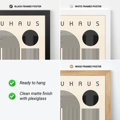 Bauhaus Artwork Poster Black Winding Path – Minimalist Art Print