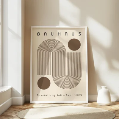 Bauhaus Artwork Poster Brown Winding Path – Modern Art Print