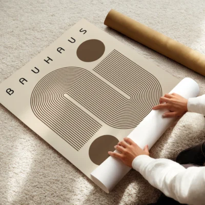 Bauhaus Artwork Poster Brown Winding Path – Modern Art Print