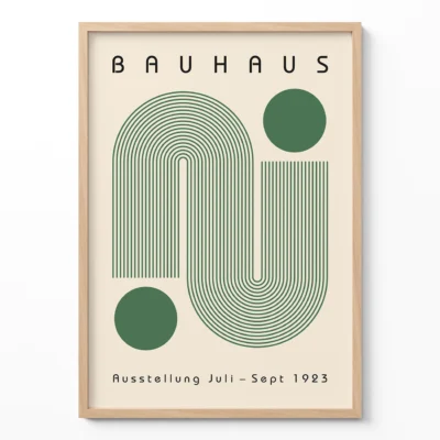 Bauhaus Artwork Poster Green Winding Path – Abstract Wall Art