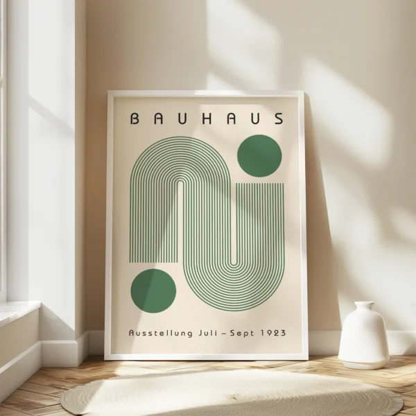 Bauhaus Artwork Poster Green Winding Path – Abstract Wall Art