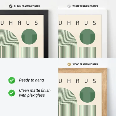 Bauhaus Artwork Poster Green Winding Path – Abstract Wall Art