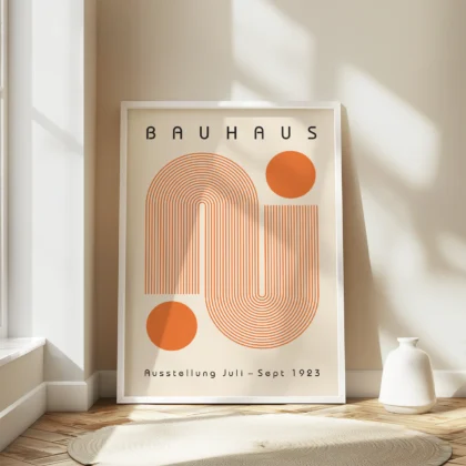 Bauhaus Art Print – Orange Winding Path