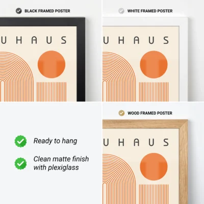 Bauhaus Artwork Poster Orange Winding Path – Minimalist Wall Art