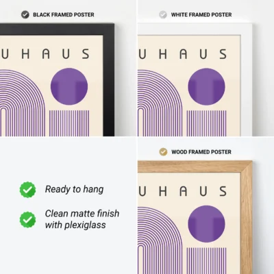 Bauhaus Artwork Purple Winding Path – Mid Century Wall Art