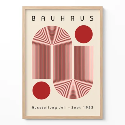 Bauhaus Art Poster Red Winding Path – Retro Art Print