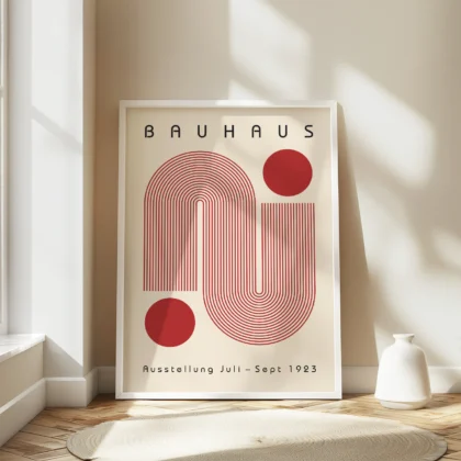 Bauhaus paveikslas – Raudonos vingiuojančios linijos