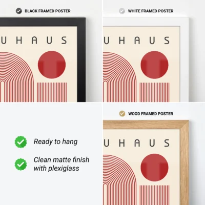 Bauhaus Art Poster Red Winding Path – Retro Art Print