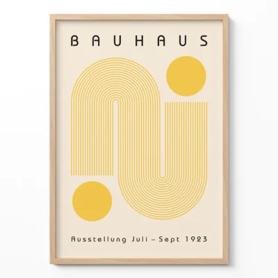 Bauhaus Art Poster Yellow Winding Path – Minimalist Retro Print